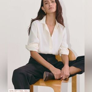 Everlane NWT The Must-Have Shirt in Butterlite in Bone size 14